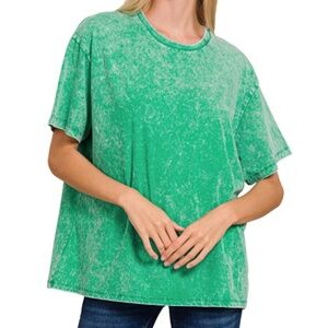 Green Acid Wash Women's Top